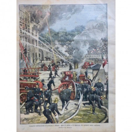 1906 DC POMPIER MILAN CONCOURS ARENE FEU