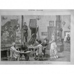 1876 UI DANSES EGYPTE ISMAÏLIA CAFÉ CHANTANT MUSICIEN ORCHESTRE CONTREBASSE