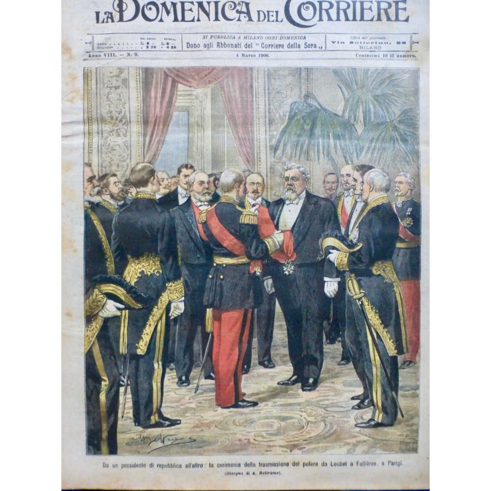 1906 DCL CEREMONIE TRANSMISSION PRESIDENT REPUBLIQUE LOUBET FALLIERES PARIS