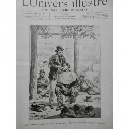 1899 UI BARBIER PARIS SALON COIFFURE RASOIR LAME POILS