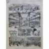 1878 I HIPPODROME ARENE MANEGE SELLERIE ECURIE COURSE CHEVAUX BATIMENT