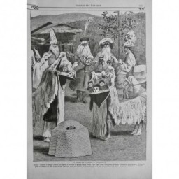 1913 JDV DANSE ALBAN DARJEELING DRAGON MASQUE TORTUE PANTOMIME