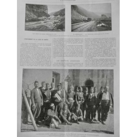 1896 I GENEVE CHEMIN FER EBOULEMENT MONTAGNE ROCHER BURBANCHE