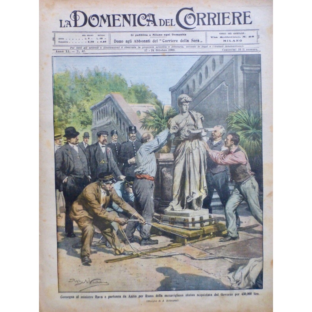 1909 DC STATUE SCULPTURE GOUVERNEMENT MINISTRE RAVA ROME