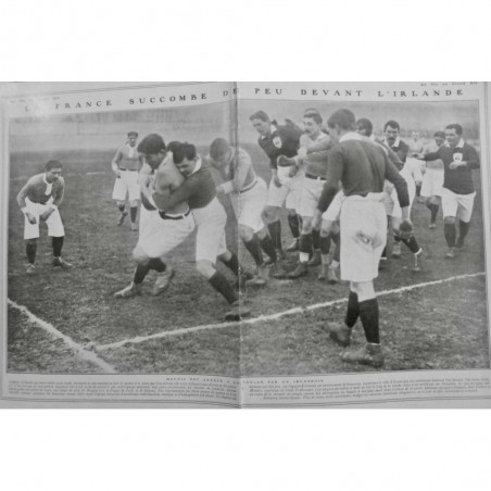 1912 VAGA RUGBY FRANCE IRLANDE MOUNIC TOUCHE BALLON