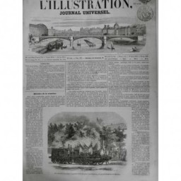 1852 I DECORATION LOCOMOTIVE DRAPEAU TRAIN PRINCE LOUIS-NAPOLEON GARE ORLEANS