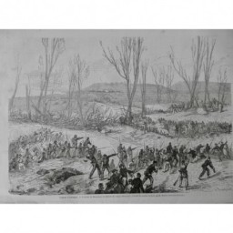 1862 USA GUERRE CIVILE COMBAT DONELSON CAMP RETRANCHEMENT