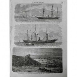 1864 USA GUERRE CIVILE VAISSEAU GUERRE CONFEDERE FEDERAL PORT BAHIA