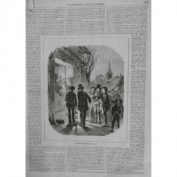 1852 I NORMANDIE CHANTEUR PAQUES PORTE MAISON FAMILLE MUSICIEN FLUTE LANTERNE