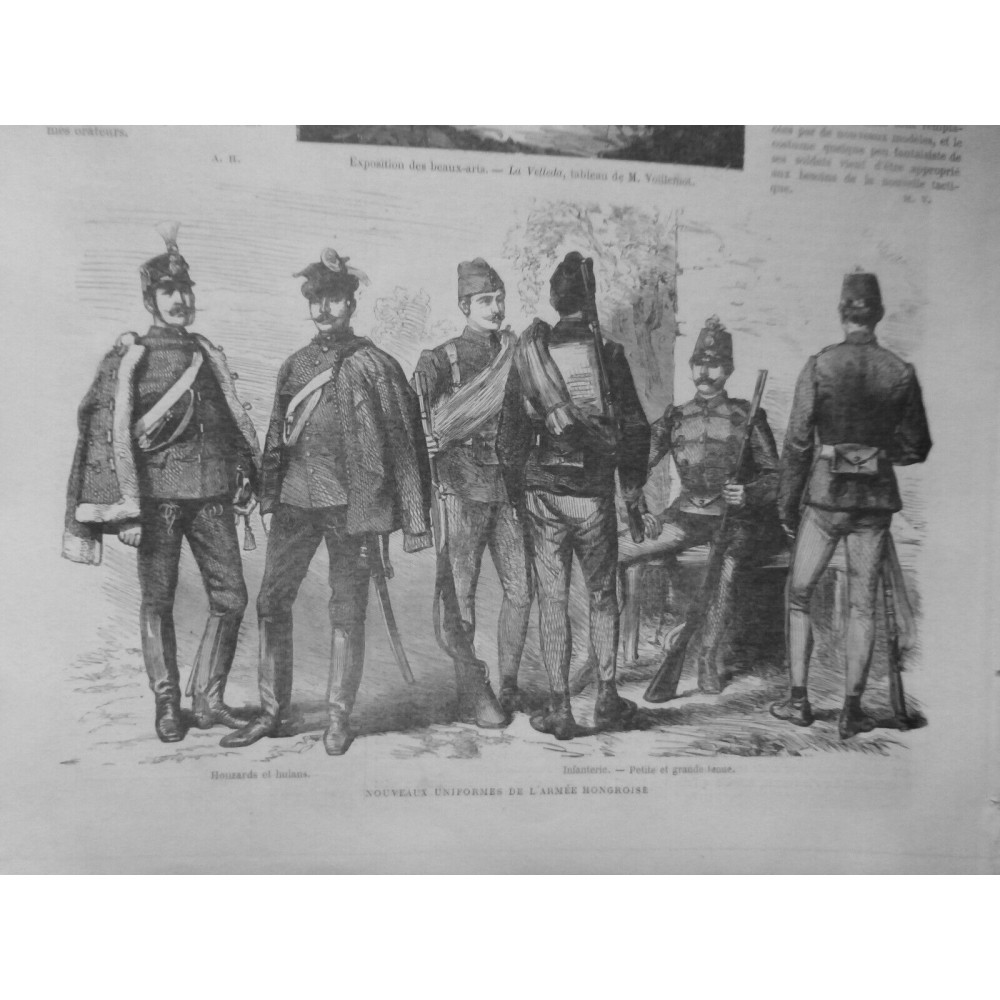 1869 MI HONGRIE UNIFORMES ARMEE HOUZARD HULAN INFANTERIE