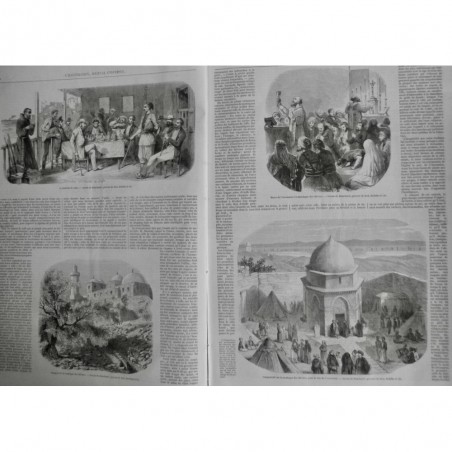 1852 I JERUSALEM FETE ASCENSION JAFFA MESSE MONTAGNE OLIVIERS MOSQUEE DÔME