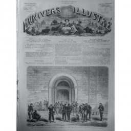 1866 UI HALTE VOLONTAIRES GARIBALDIENS CATHEDRALE ROME DESSIN M. LIX