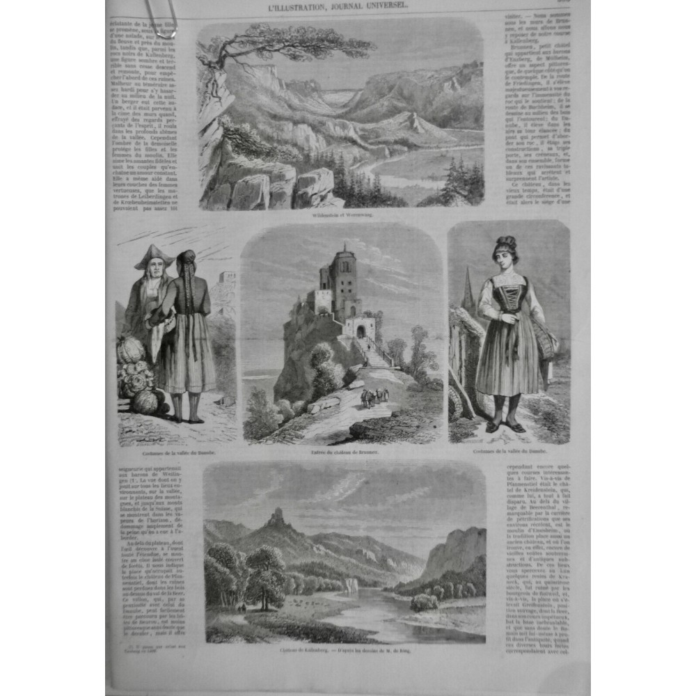 1853 I VAL DANUBE BEURON COSTUME COUVENT GROTTE ST PIERRE ROC TUNNEL WERENWAAG