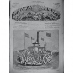 1866 UI BATEAU VAPEUR NEW YORK CROQUIS M. FRITZ MEYER