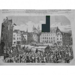 1855 DUCHE LUXEMBOURG ECHTERNACH VUE PROCESSION ST DANSANT 4 JOURNAUX