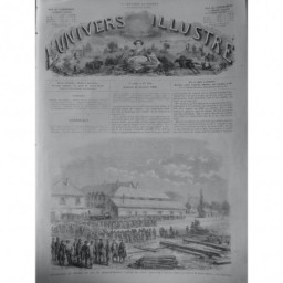 1866 UI OUVERTURE CHEMIN FER SARREGUEMINES LIGNE EST DESSIN M.J. GAILDRAU