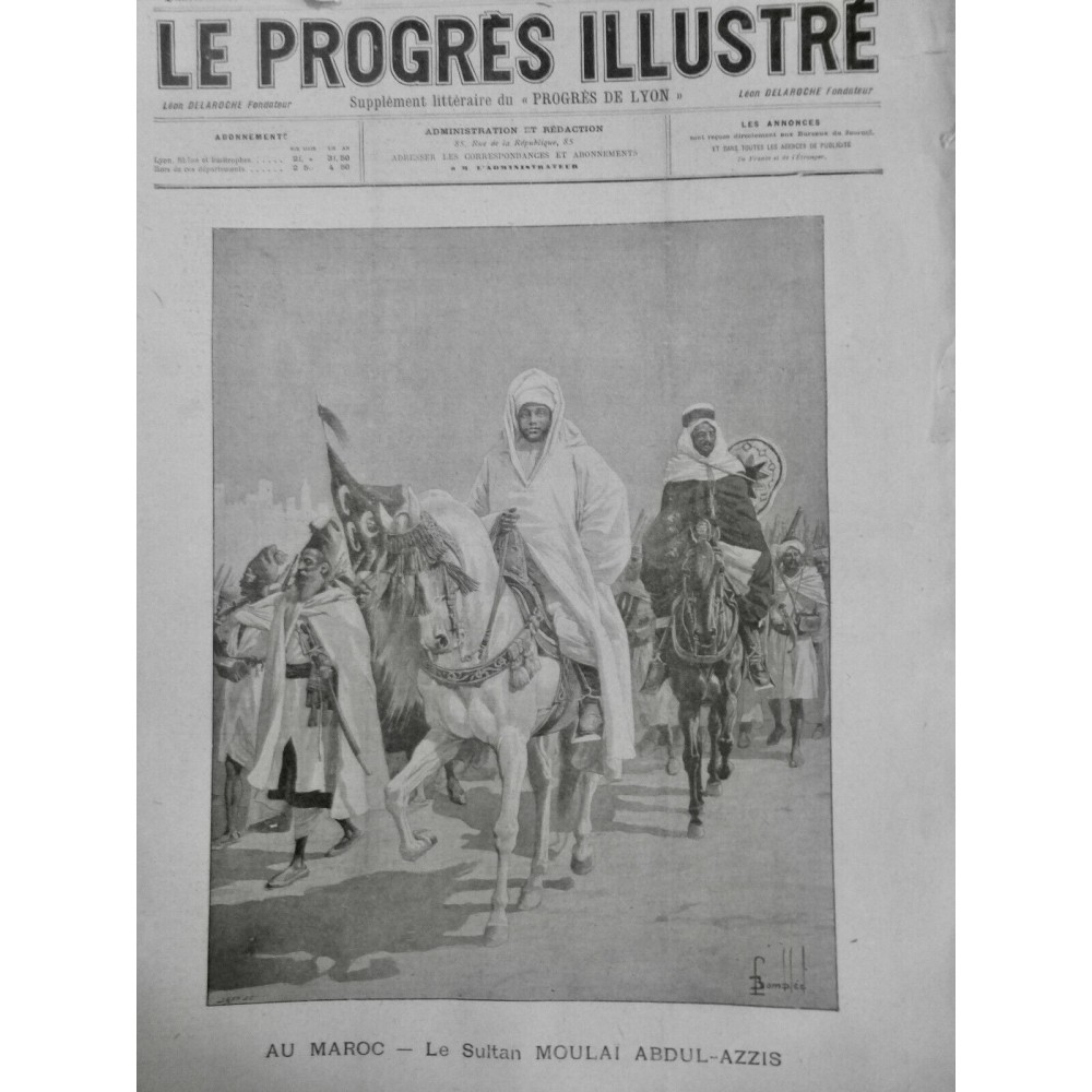 1903 PI MAROC SULTAN MOULAÏ ABDUL AZIZ CHEVAL DJELLABA TURBAN