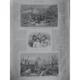 1866 UI GROENLAND CHASSE PHOQUES TYPES GROENLANDAIS SECHERIE MORUES FISKERNESS