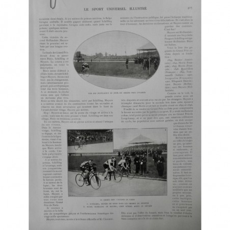 1903 VELO GRAND PRIX PARIS MEYERS VICTOIRE BIXIO SCHILLING