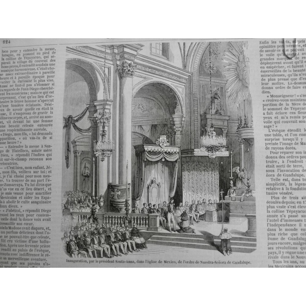 1854 I PRESIDENT SANTA-ANNA EGLISE MEXICO INAUGURATION ORDRE NUESTRA SENORA