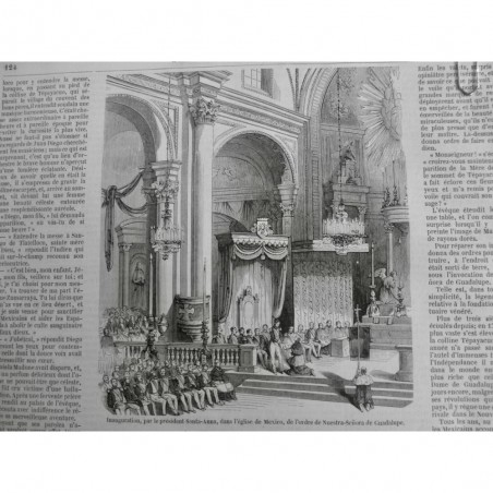 1854 I PRESIDENT SANTA-ANNA EGLISE MEXICO INAUGURATION ORDRE NUESTRA SENORA