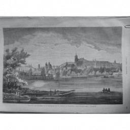 1866 UI PRAGUE QUARTIER KLEINSEITE CHATEAU HRADSCHIN DESSIN ROBERT ASZMUS