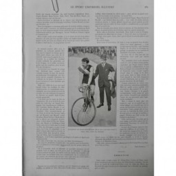 1909 VELO TRIOMPHE COURSE PRIX PARIS CYCLISTE EMILE FRIOL