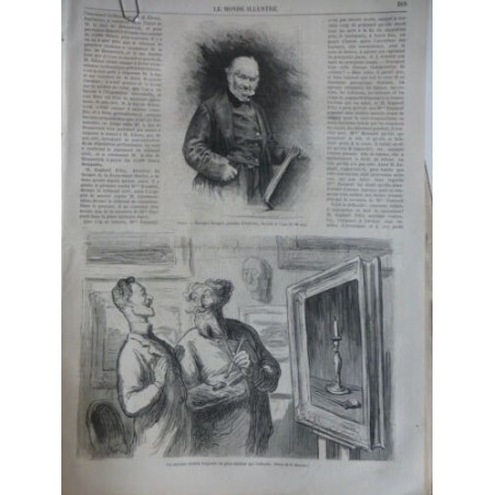 1869 MI DAUMIER DESSIN PEINTRE TALEAU REALISTE ADMIRATION