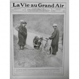 1906 VELO TOUR DE FRANCE AUCOUTURIER REPARATION ROUE BALLON ALSACE