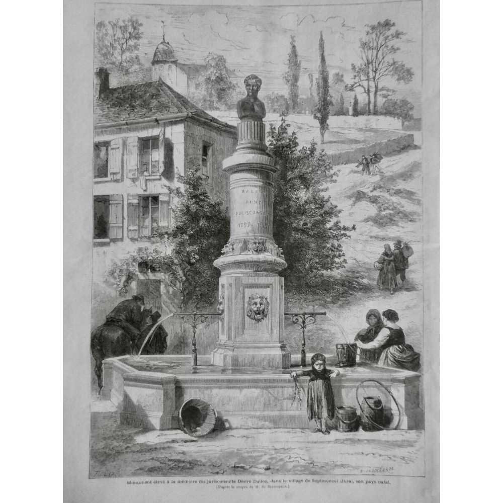 1872 MI JUSTICE MONUMENT BUSTE FONTAINE JURISCONSULTE DESIRE DALLOZ