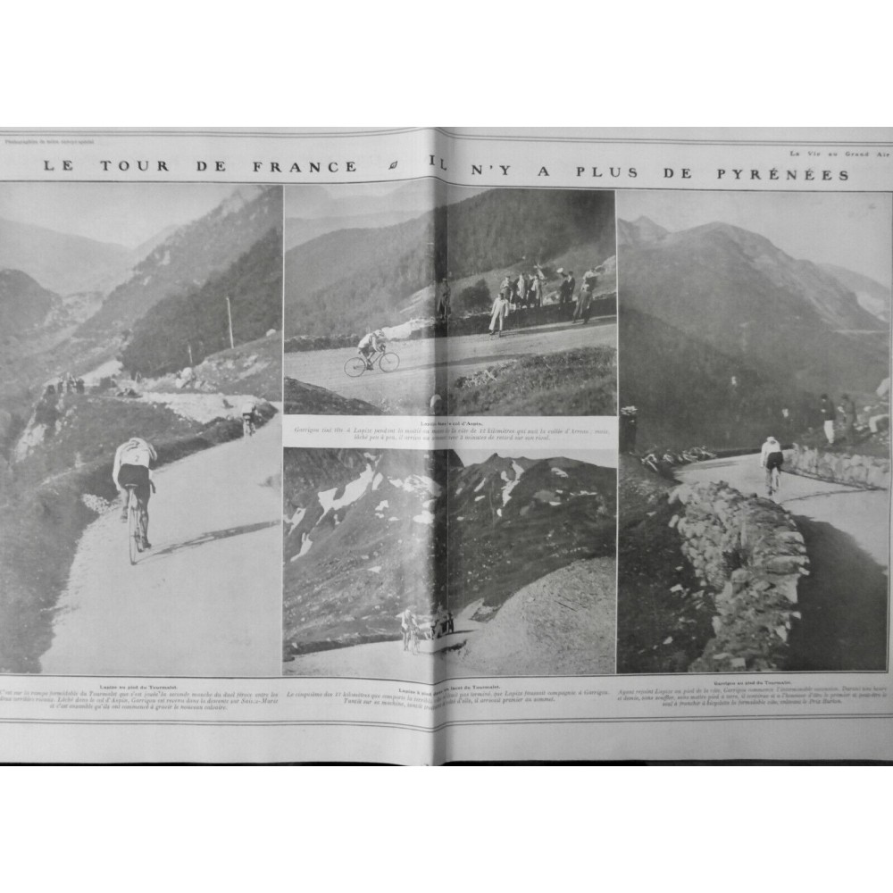 1910 VELO VILLE DE PARIS GARRIGOU LAPIZE TOURMALET COL ASCENSION