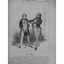 1854 DAUMIER GRAVURE ROBERT MACAIRE BEAU PERE CONSENTEMENT DOT FILLE