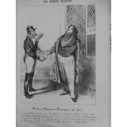 1854 DAUMIER GRAVURE ROBERT MACAIRE BANQUIER JURÉ CONDAMNATION VOL