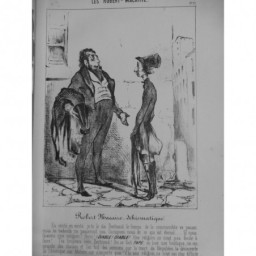 1854 DAUMIER GRAVURE ROBERT MACAIRE SCHISMATIQUE RELIGION PAPE