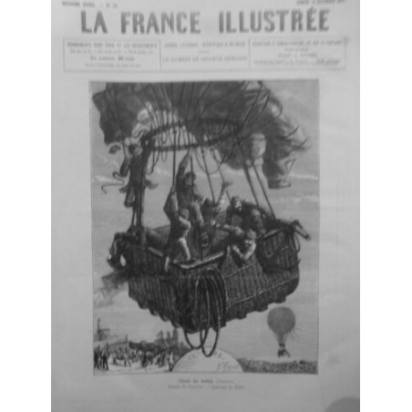 1875 FI BALLON DIRIGEABLE ACCIDENT CHUTE NACELLE PASSAGER