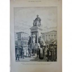 1887 HONGRIE BUDAPEST STATUE DEAK S.M FRANCOIS-JOSEPH DESSIN TINAYRE