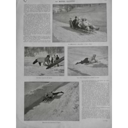 1903 MI SKI BOBSLEIGH DESCENTE VITESSE BOND TOBOGGANNISTE