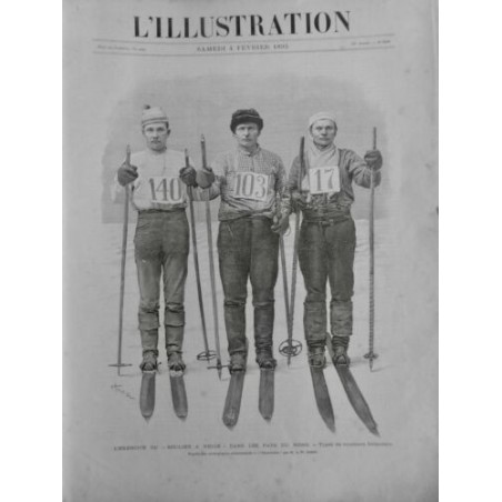 1893 I SKI SOULIER NEIGE EXERCICE COUREUR FINLANDAIS