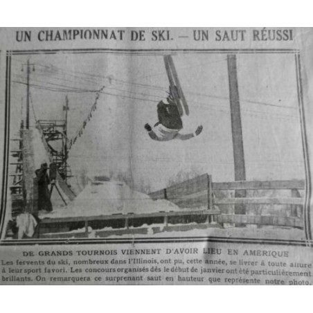 1918 E SKI SAUT AMERIQUE TOURNOI CONCOURS TREMPLIN