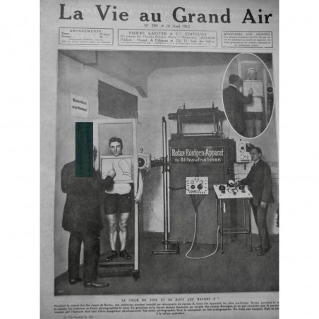 1912 RADIO RAYON X RADIOGRAPHIE COEUR STOL RUTT COUREUR ROENTGEN 4 JOURNAUX