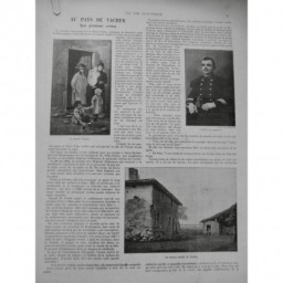 1898 VACHER CRIME TUEUR BERGERES CHIEN CHEMINEAU ISERE FAMILLE 2 JOURNAUX