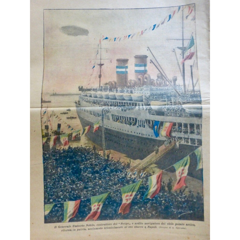 1926 DC BATEAU NORGE UMBERTO NOBILE RETOUR NAPLES CERCLE POLAIRE ARCTIQUE