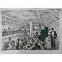 1875 UI STEAMER AMARICAIN SALON FLEUVE PALAIS FLOTTANT LUXE CHAMBRE CABINE