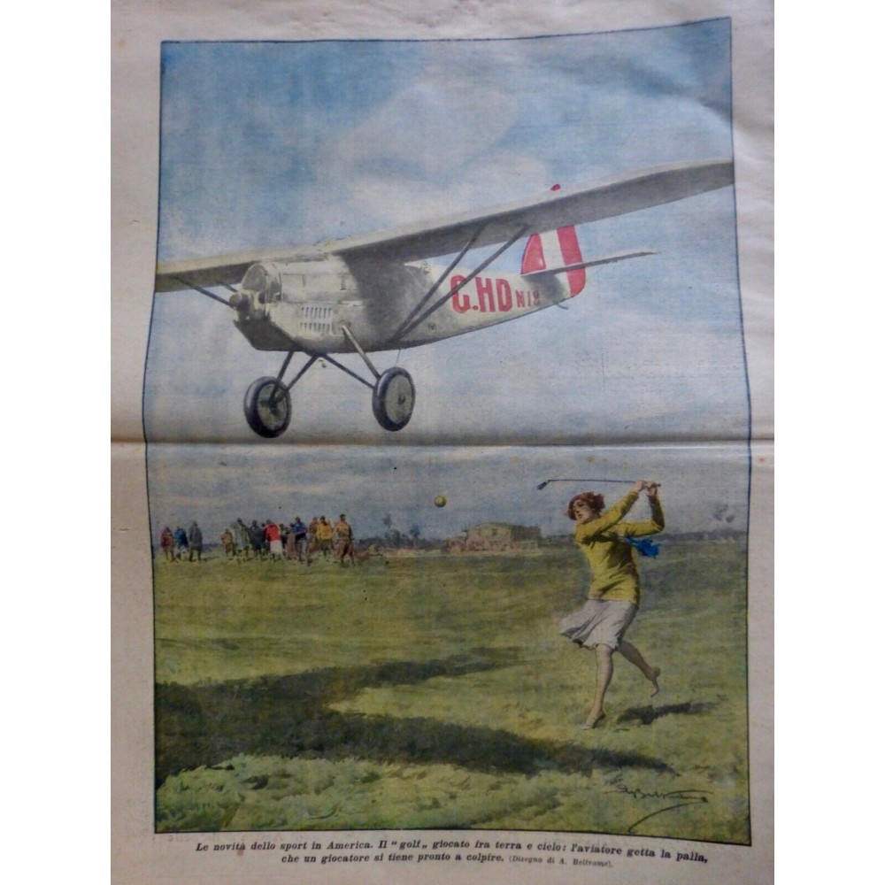 1928 DC AVIATION GOLF BALLE AVION PILOTE SPORT AMERICAIN CLUB