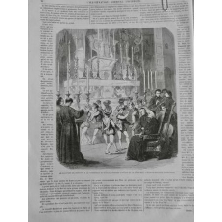 1863 I CONTREBASSE CATHEDRALE SEVILLE BALLET SIX MUSICIEN MOINES