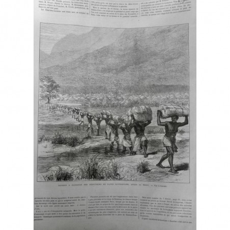 1874 UI ZANZIBAR LIVINGSTONE EXPLORATEUR DOCTEUR SERVITEUR PORTEUR MATERIEL