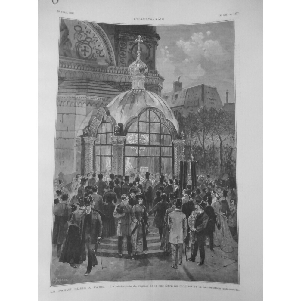 1890 I PARIS PAQUE RUSSE EGLISE CEREMONIE BENEDICTION