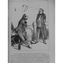 1854 DAUMIER GRAVURE ROBERT MACAIRE PROPRIETAIRE LOCATAIRE CONTRIBUTION