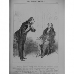 1854 DAUMIER GRAVURE ROBERT MACAIRE NEGOCIATEUR CHARLATAN