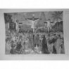 1890 I OBERAMMERGAU MYSTERE CRUCIFIEMENT CROIX DESSIN JANKOWSKI